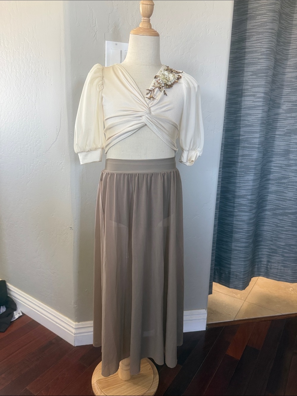 Kelle Shades of Emotion-Mesh Skirt and top